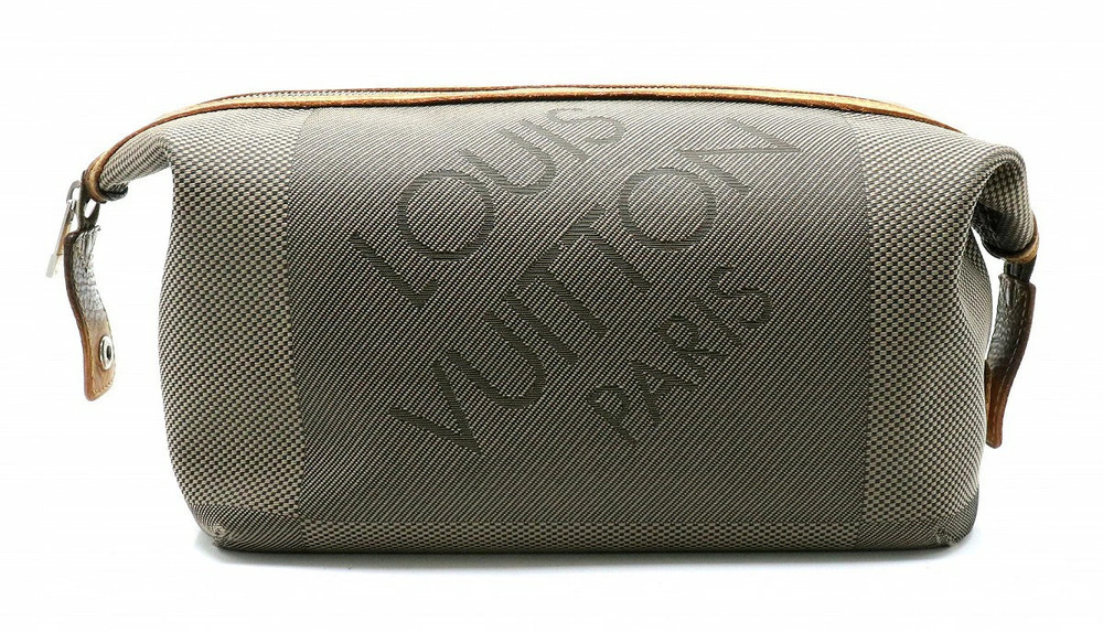 Louis Vuitton Damier Geant Trouse Pouch Canvas Leather Shoulder Bag Brown